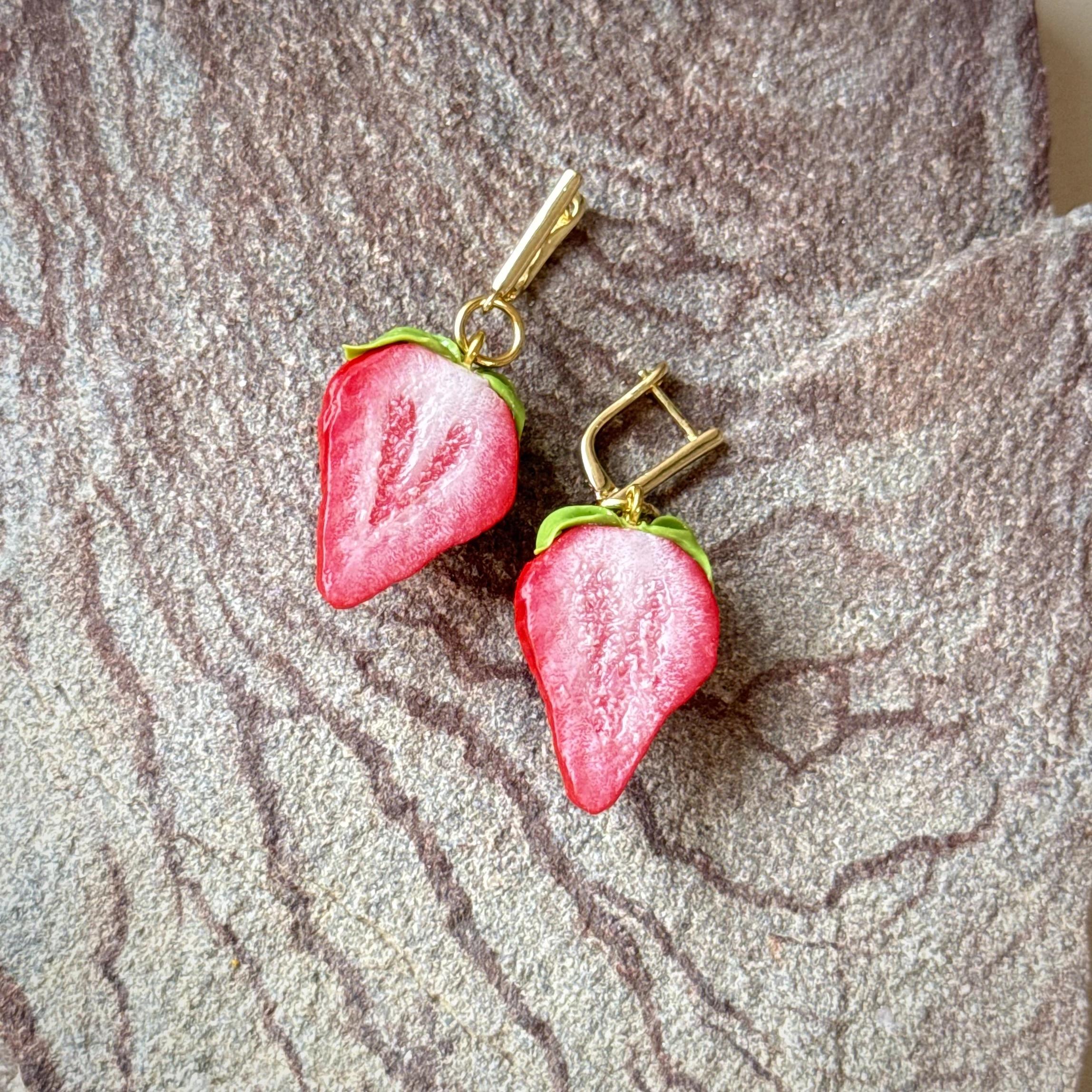 Strawberry Half Earrings